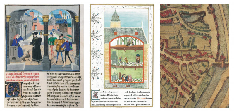 confrontatie van historisch miniatuur; impressie van miniatuur en historisch kaartmateriaal