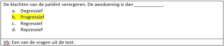 Voorbeeldvraag uit de test