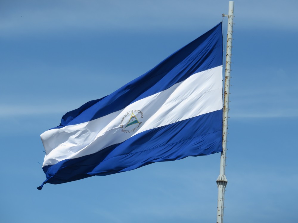 De blauw-witte vlag van Nicaragua