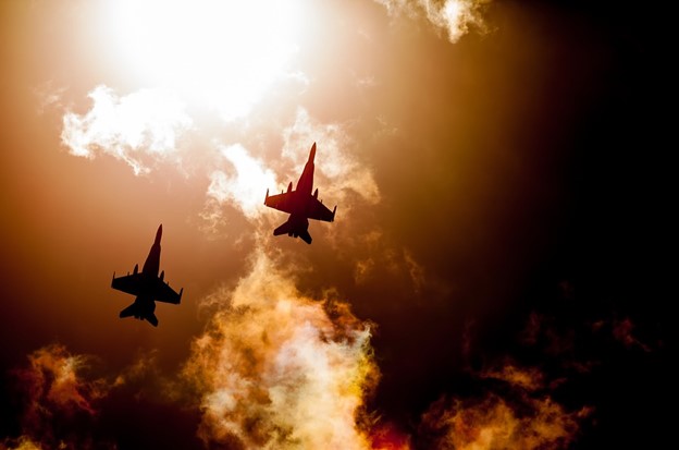 This image is of two military aircraft in the sky