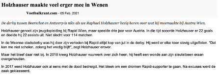 Voetbalkrant (5 februari 2021)
