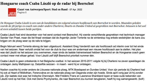 Gazet van Antwerpen (7 april 2022)