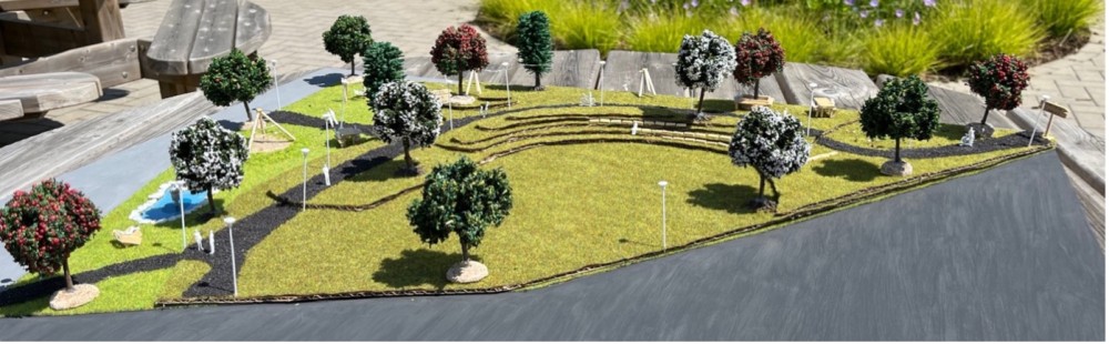 Vooraanzicht van de maquette