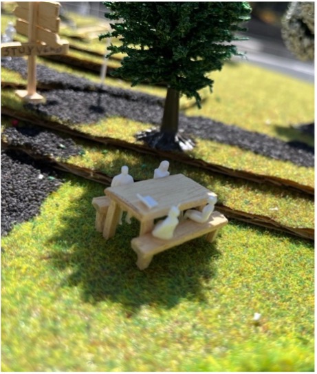 Picknickbank vanop de maquette