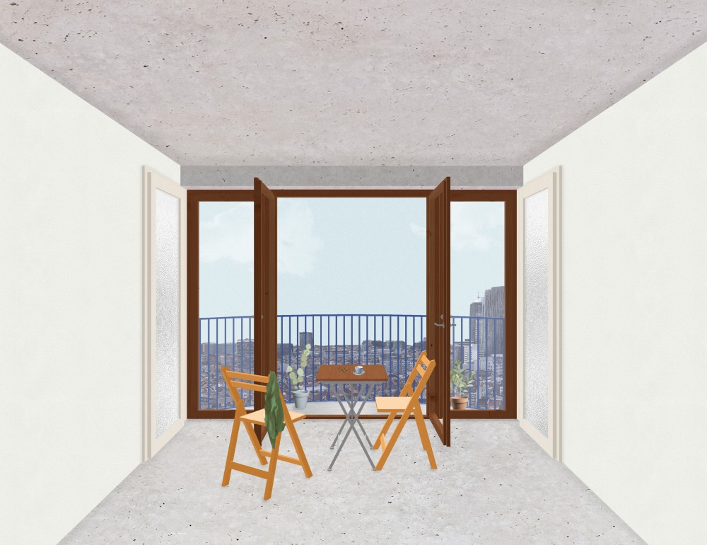 Transformatie en aanpasbaarheid van de leefruimtes aan de zuidkant - Enfilade_© Hannah Herrmann