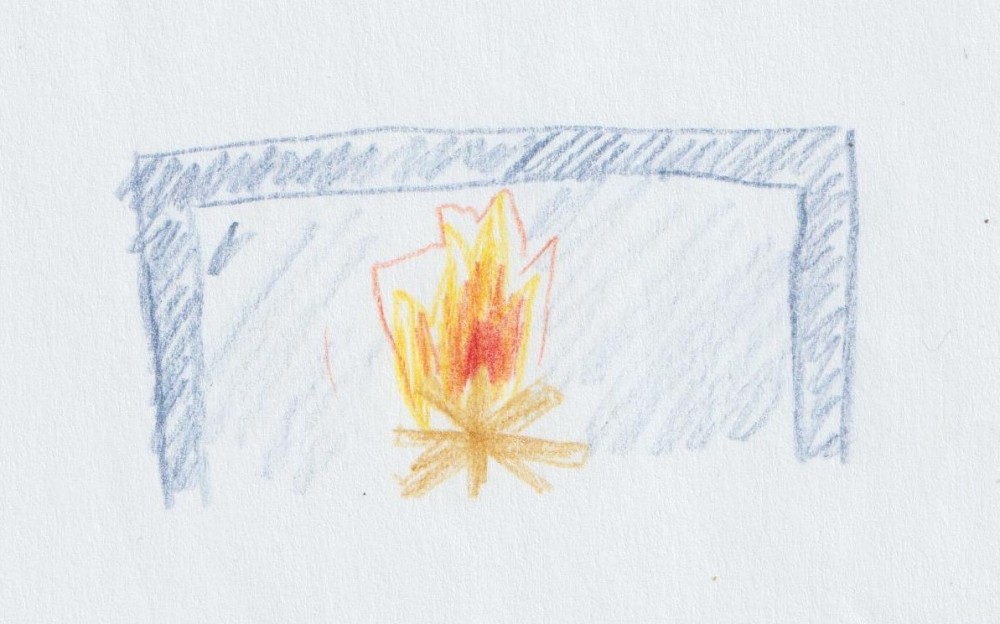 Tekening Open haard Transitiehuis