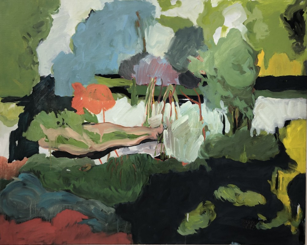 Lieve Kauwenberghs Landscape with Ana Mendieta 80x100cm 2022