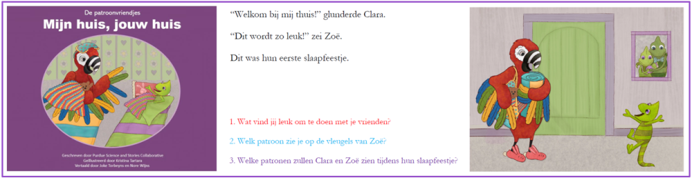 Voorbeeld van prentenboek met vragen van dialogisch lezen