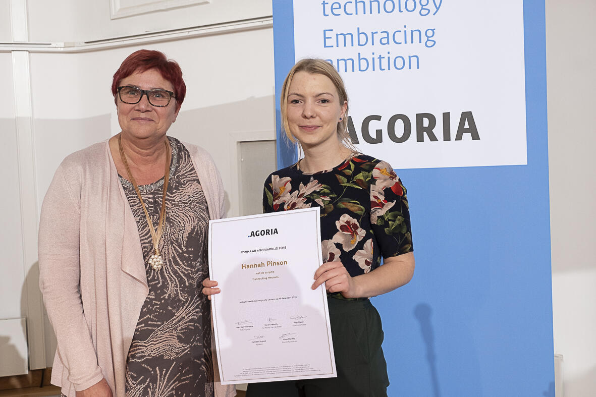 Laureate Hannah Pinson met Mieke Vermeiren (Agoria) 