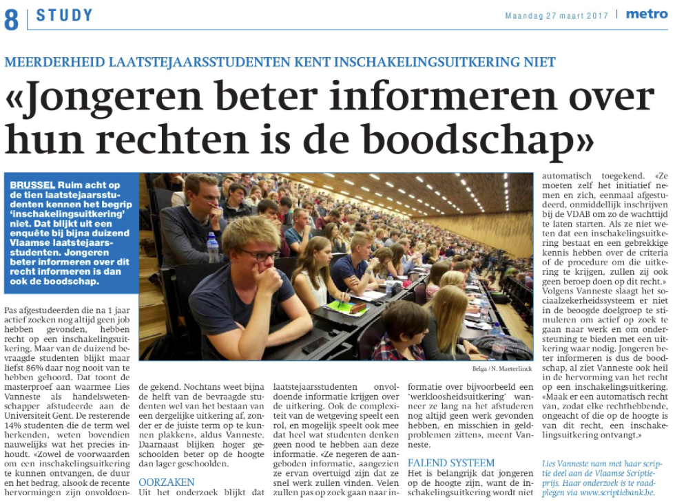 Metro-artikel Lies Vanneste