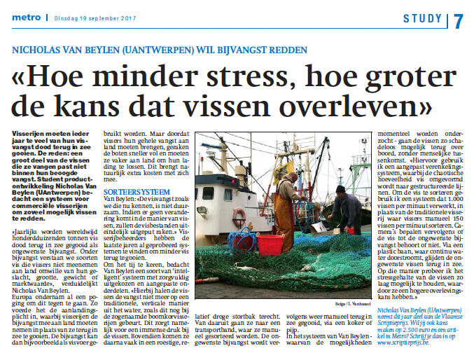Nicholas Van Beylen schreef een artikel voor Metro.