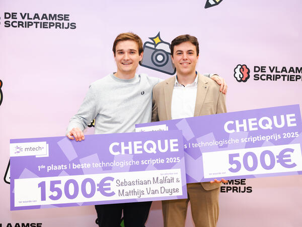 mtech+prijs winnaars Sebastiaan Malfait & Matthijs Van Duyse