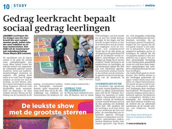 Gedrag leerkrachten speelt rol in sociaal gedrag leerlingen