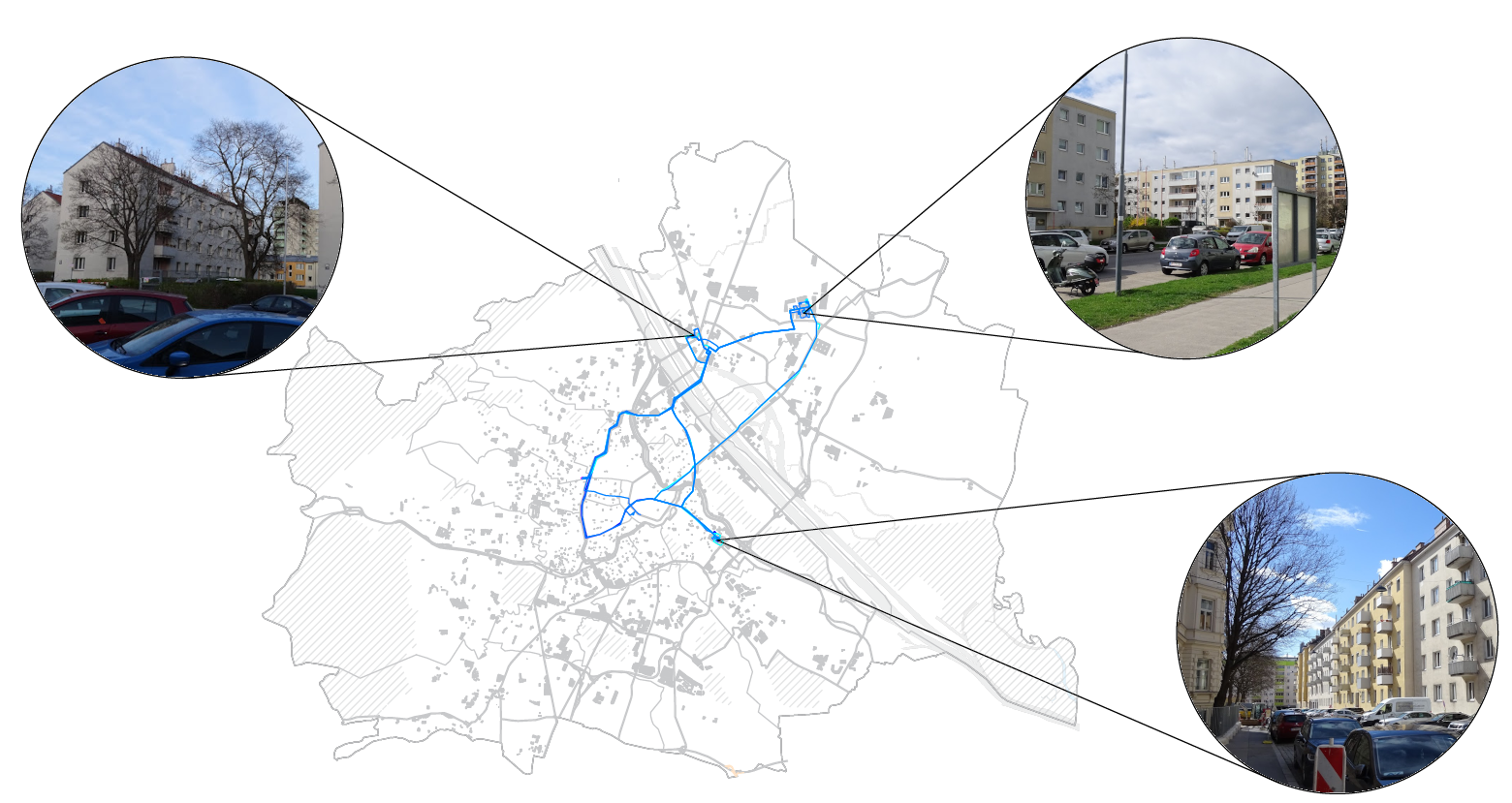 Locatie van de case studies