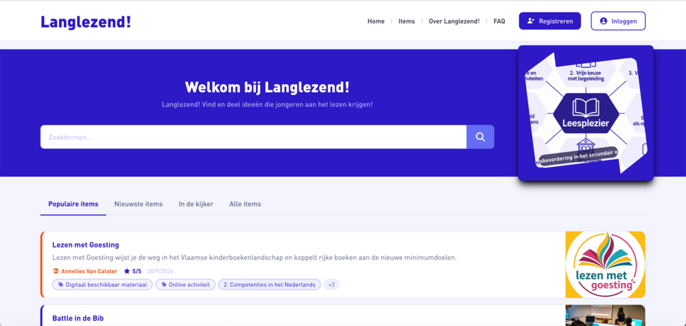Schermafbeelding website Langlezend!