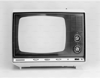 Vintage televisie. Zwart-wit.
