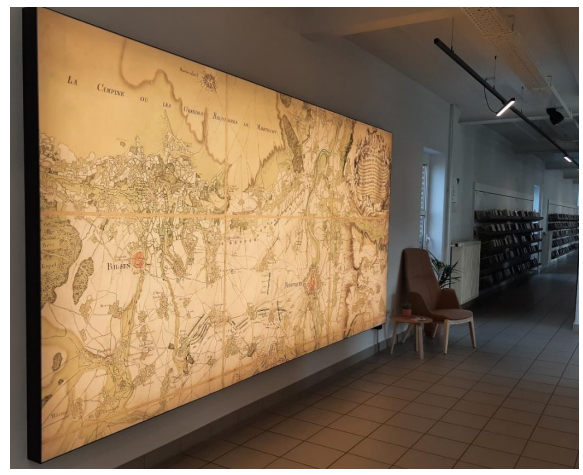 kaart met redoutelinie in de bibliotheek van Lanaken