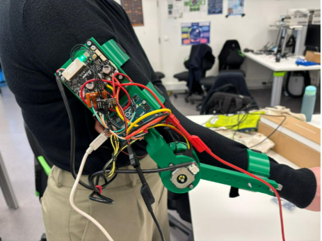 exoskeleton worn by the user
