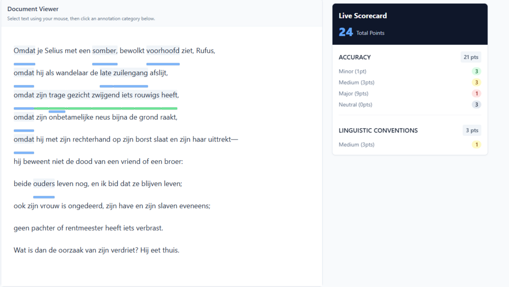 Screenshot uit de annotatieapplicatie