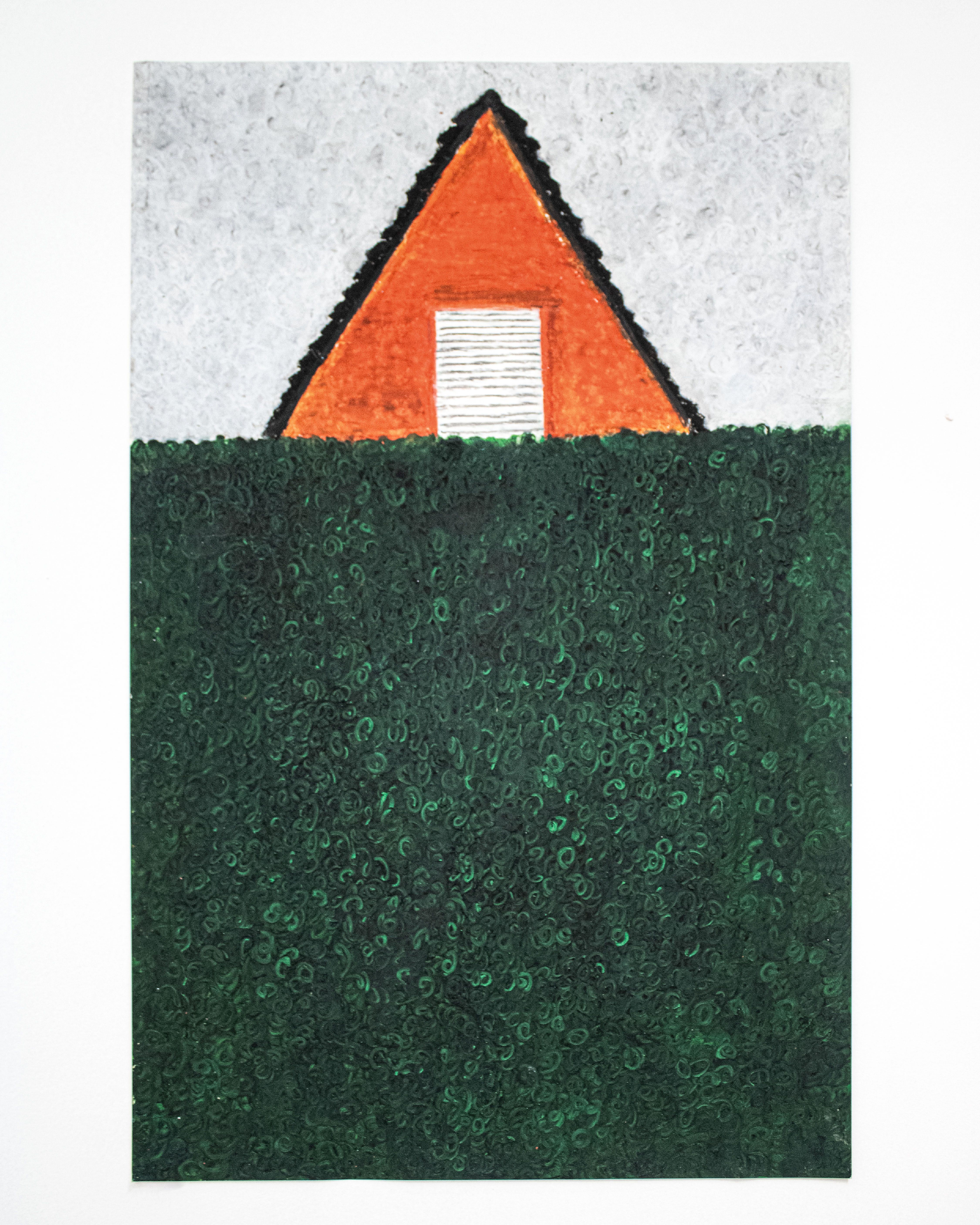 Beppe Geerts, from the perspective of a Flemish garden, 2024 (oliepastel op papier, 40,6 cm x 63,2 cm)